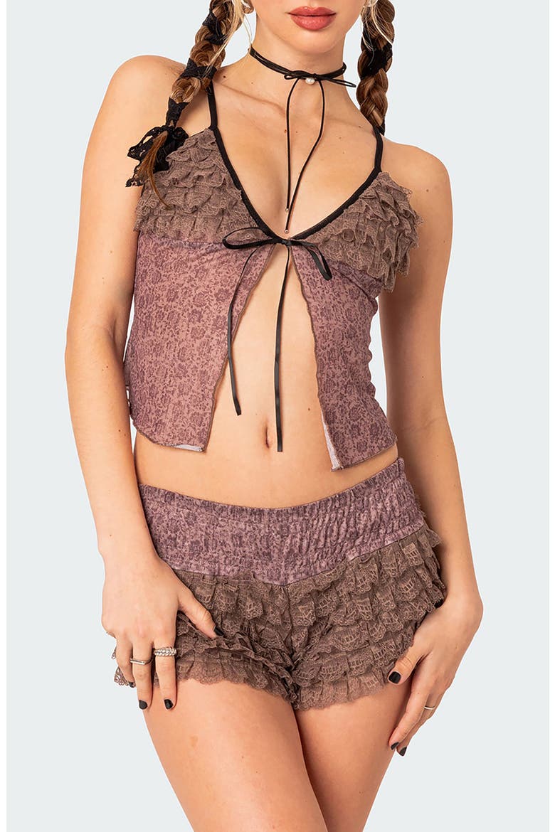 Janis Floral Ruffle Split Front Camisole, Main, color, MIX
