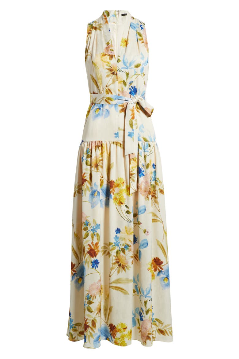 Violet Print Sleeveless Maxi Dress, Alternate, color, ECRU MULTI