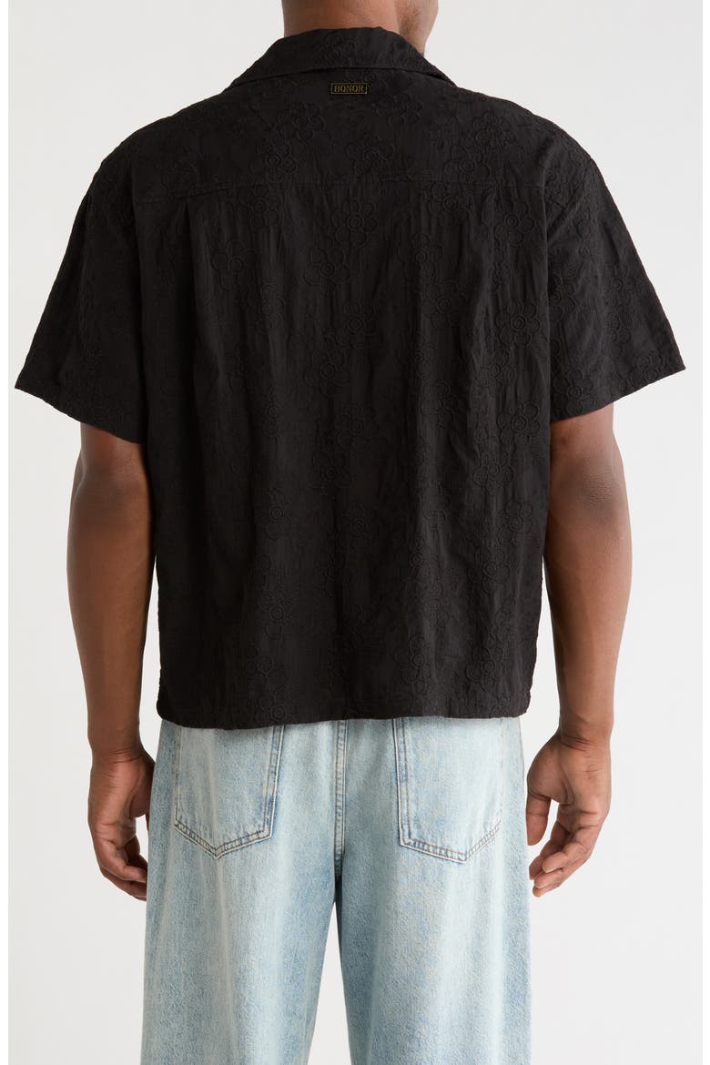 Floral Camp Shirt, Alternate, color, BLACK