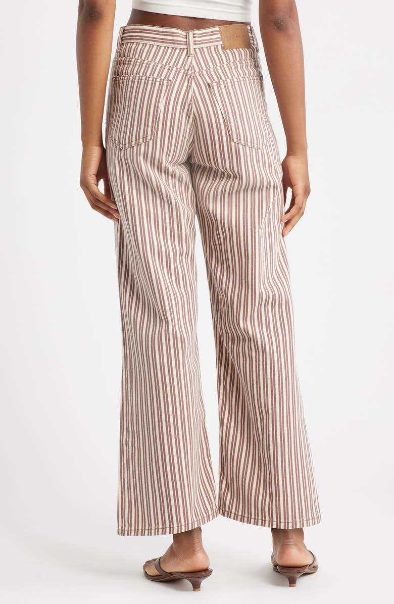 Topshop Stripe Mid Rise Column Jeans, Alternate, color, Burgundy Multi