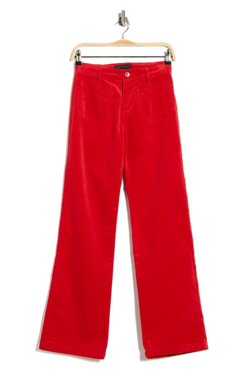 Sanctuary SuperNova Velvet Wide Leg Pants, Alternate, color, Red