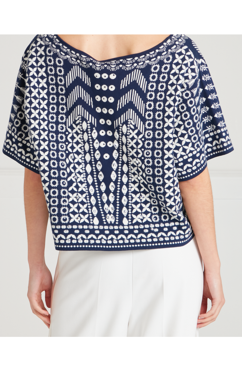 Temperley London Tlalli Knit Top, Alternate, color, Navy Silver