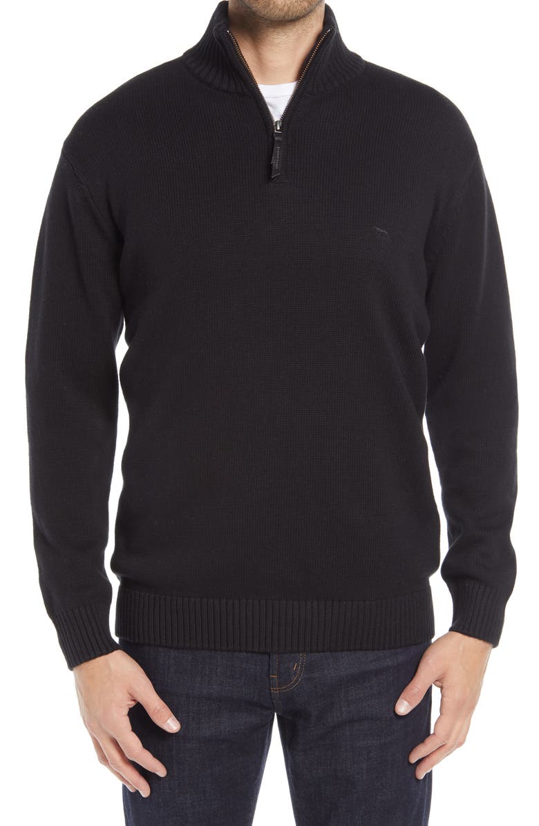 Rodd
Gunn Merrick Bay Quarter Zip Sweater, Main, color, Coal