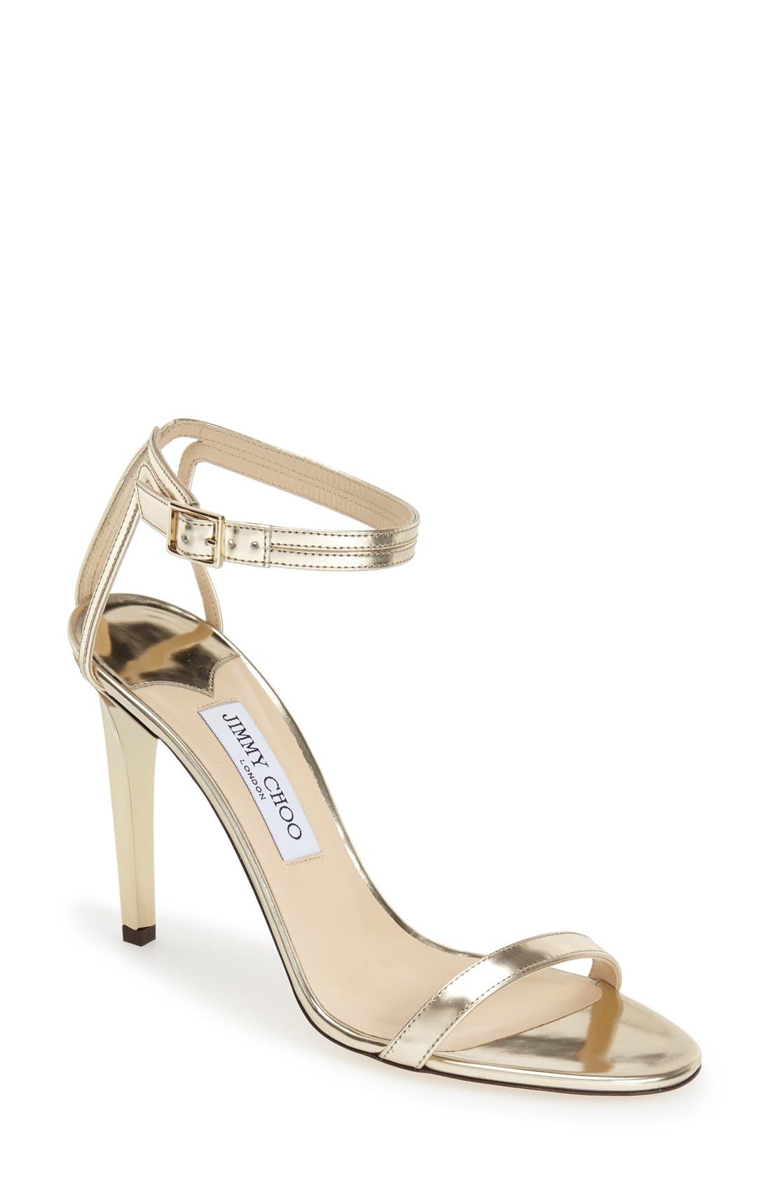 'Daisy' Sandal, Main, color, CHAMPAGNE MIRROR LEATHER