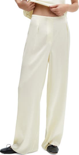 MANGO Flowy Wide Leg Satin Pants | Nordstrom