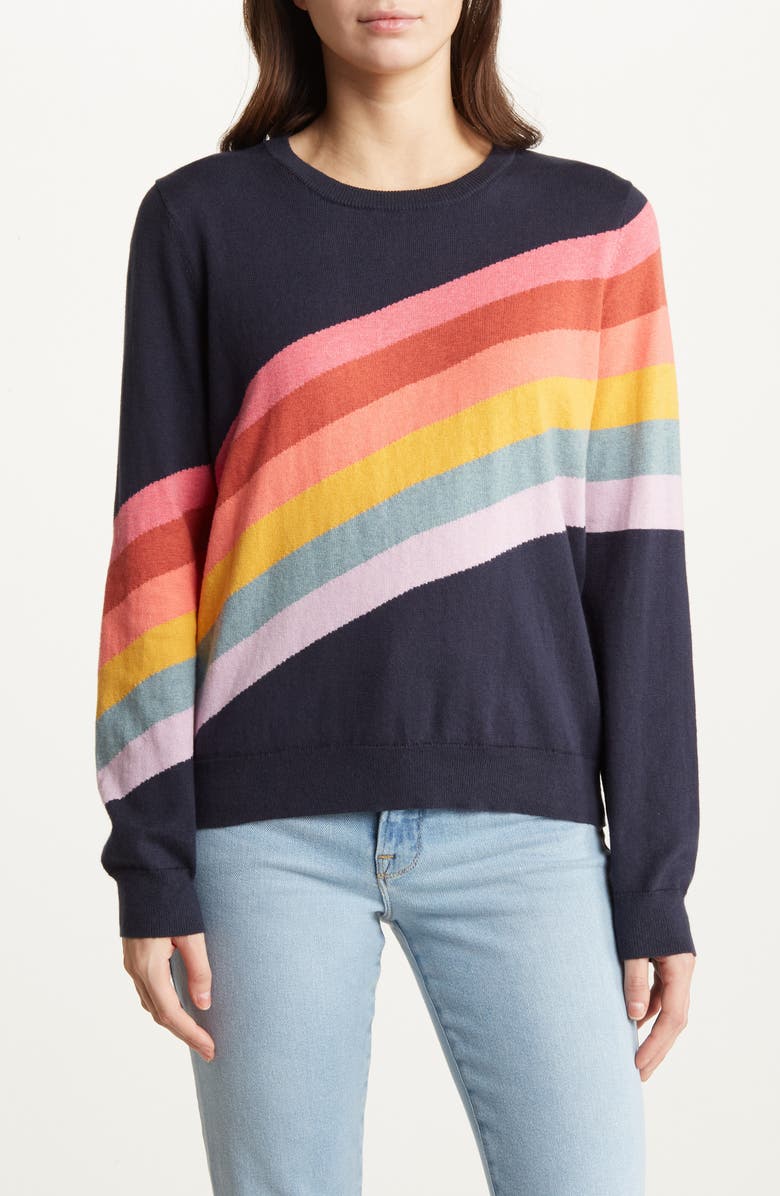 Marine Layer Sunset Icon Cotton Crewneck Sweater, Main, color,