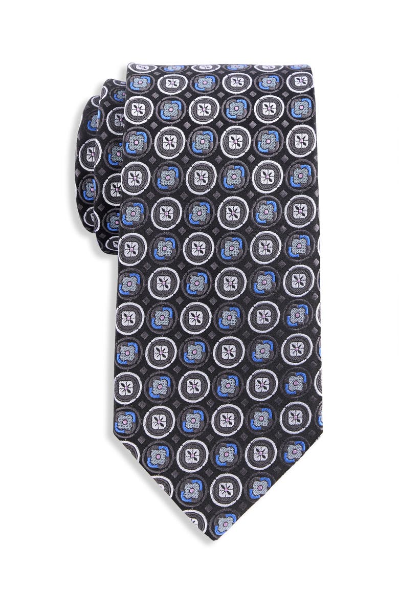Oak Hill Premium by DXL Medallion Patterned Silk Tie, Main, color, 