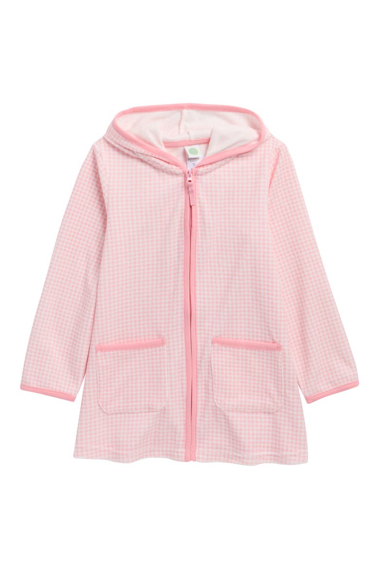 Kids' Gingham Long Sleeve Swim Cover-Up, Main, color, PINK