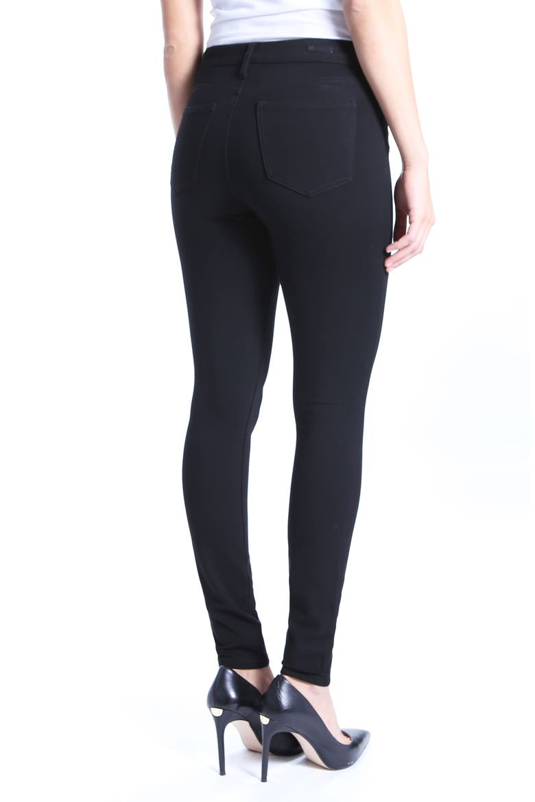 'Mia' Stretch Knit Five-Pocket Skinny Pants, Alternate, color, BLACK JM