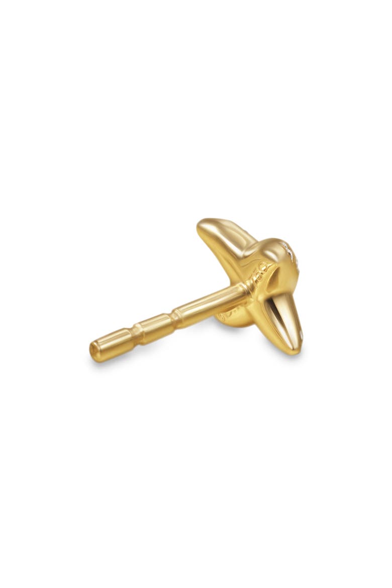 Crossover X Stud Earrings in 18K Yellow Gold with Diamonds, 6mm, Alternate, color, 18K GOLD
