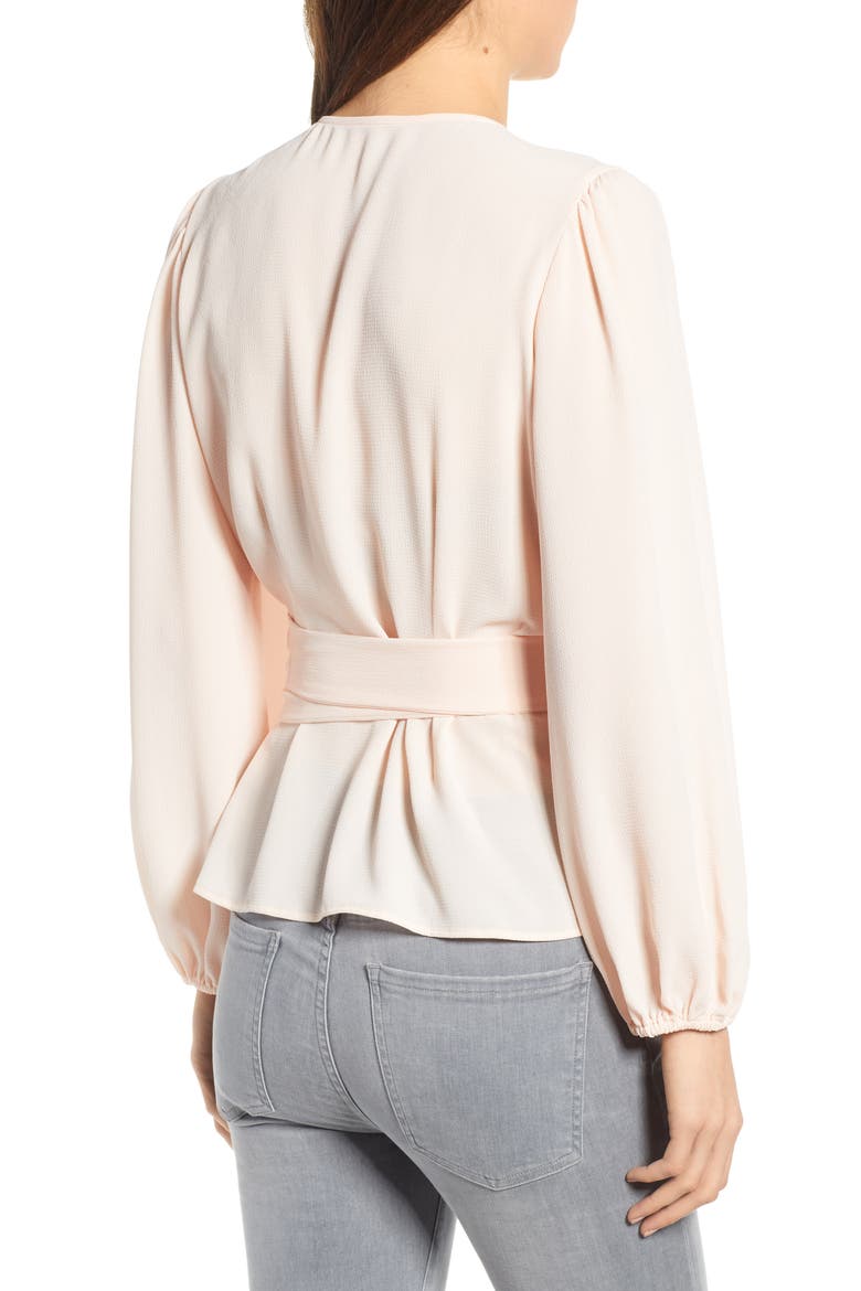 Wrap Top, Alternate, color, PINK WOOD