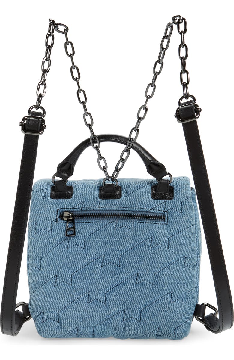 Zadig & Voltaire Romy Compact Quilted Denim Backpack, Alternate, color,