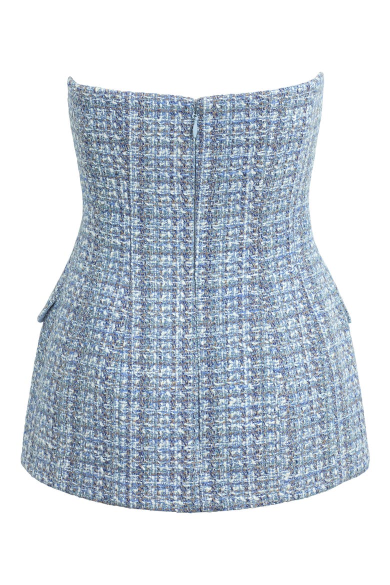 The Brooke Tweed Bustier, Alternate, color, SKY BLUE TWEED