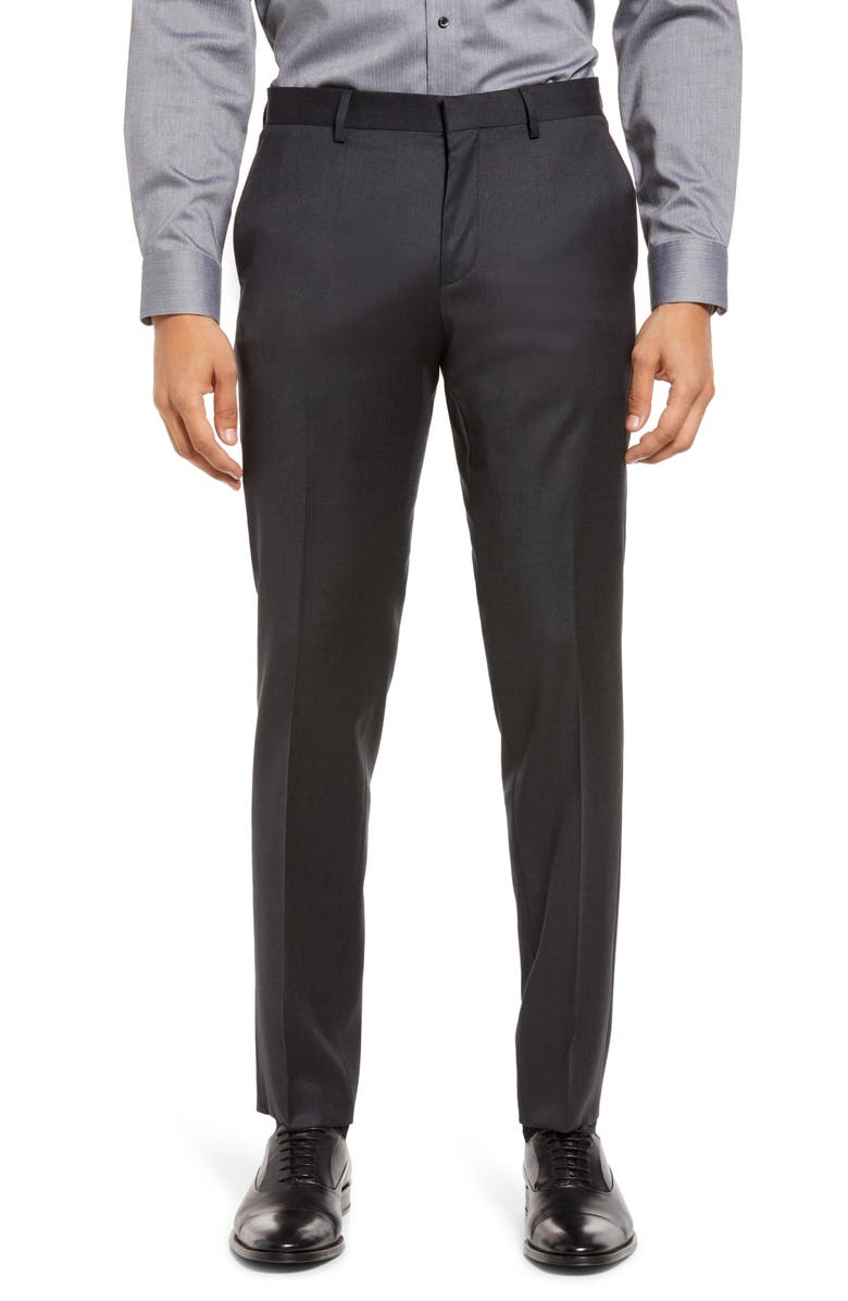 BOSS Genius Slim Fit Wool Suit Pants, Main, color, Black