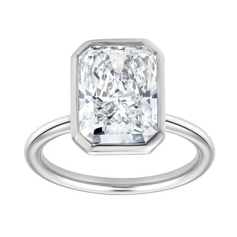 Nerina 14K Gold Radiant Bezel Lab Grown Diamond Solitaire Engagement Ring - 5 Cts