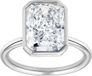LuvMyJewelry Nerina 14K Gold Radiant Bezel Lab Grown Diamond Solitaire Engagement Ring - 5 Cts