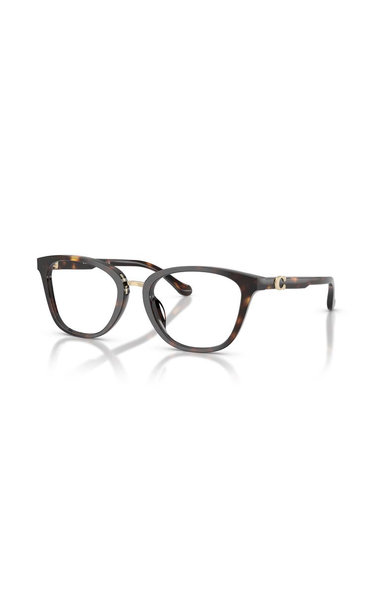 COACH 50mm Square optical glasses, Main, color, Tortoise