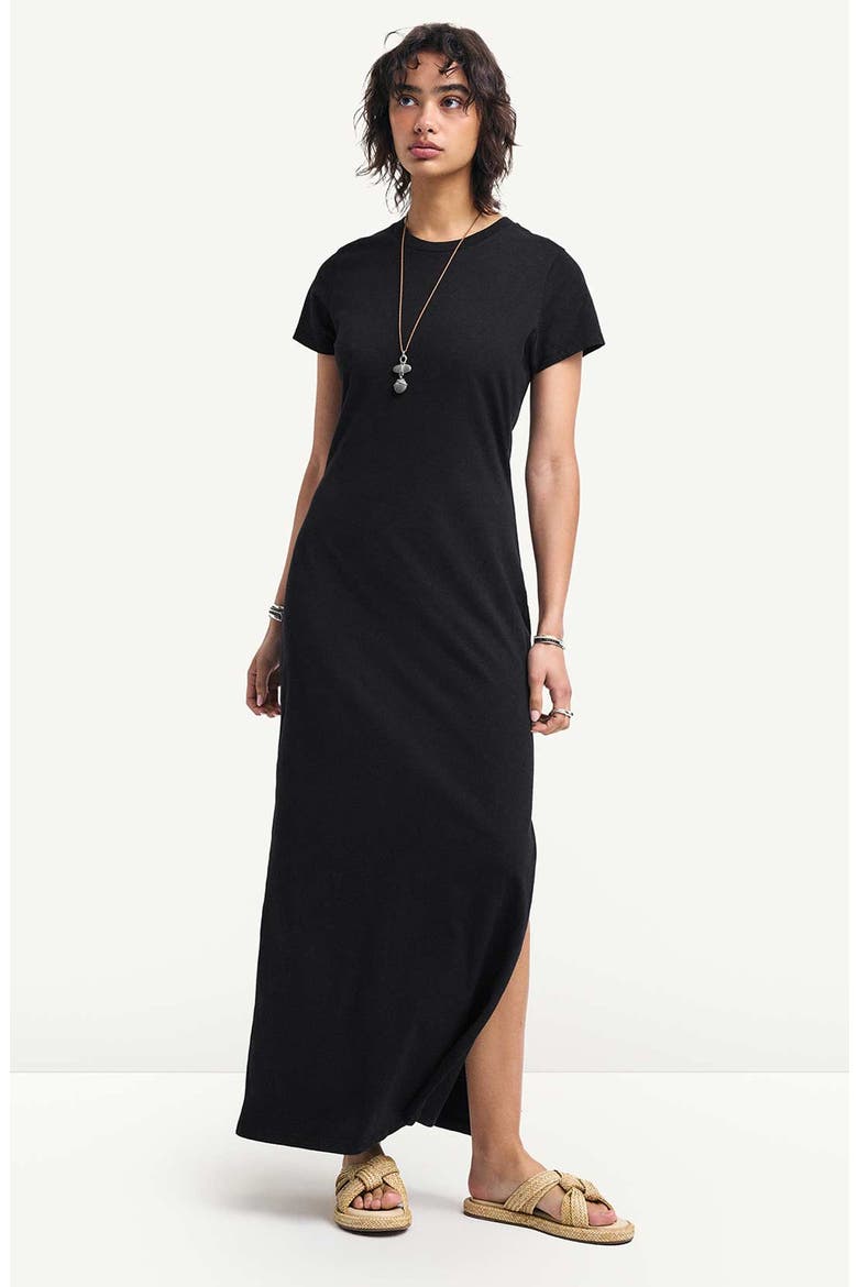 Coast Cotton T-Shirt Maxi Dress, Alternate, color, BLACK