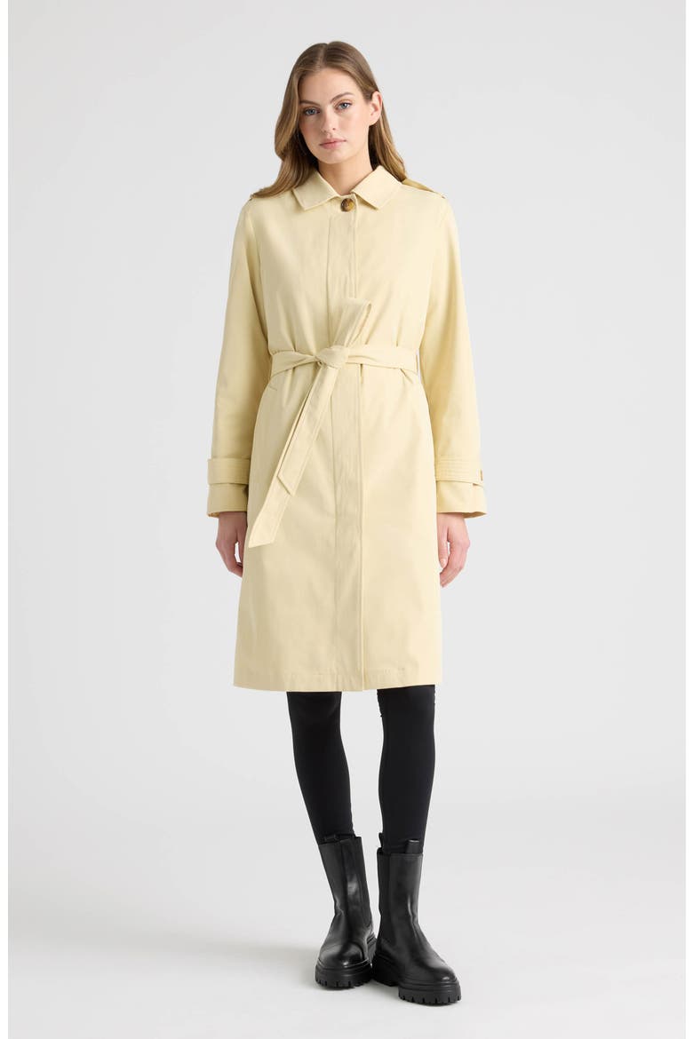 Belted Canvas Trench Coat, Alternate, color, BUTTER