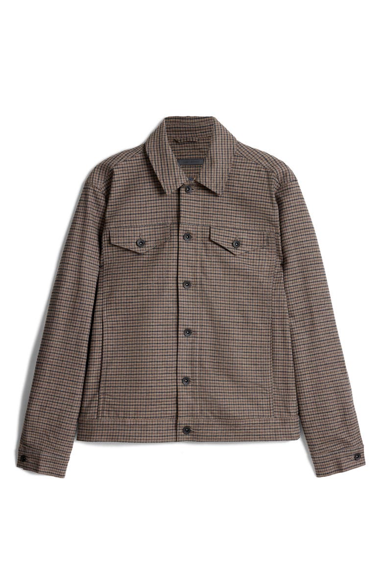 John Varvatos Evans Check Denim Trucker Jacket, Alternate, color, 