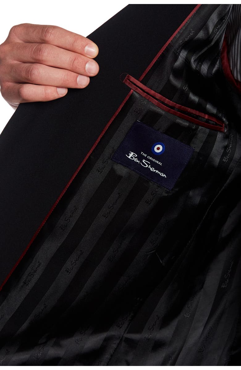 Ben Sherman Solid Black Two Button Notch Lapel Suit Separates Jacket, Alternate, color,