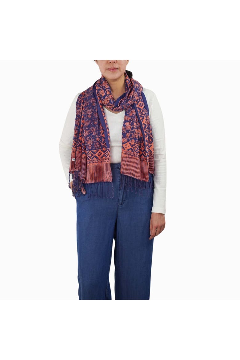 Hand Dyed Batik Scarf, Alternate, color, Mangosteen