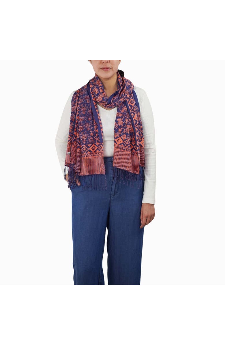 Kasih Co-op Hand Dyed Batik Scarf, Alternate, color, Mangosteen