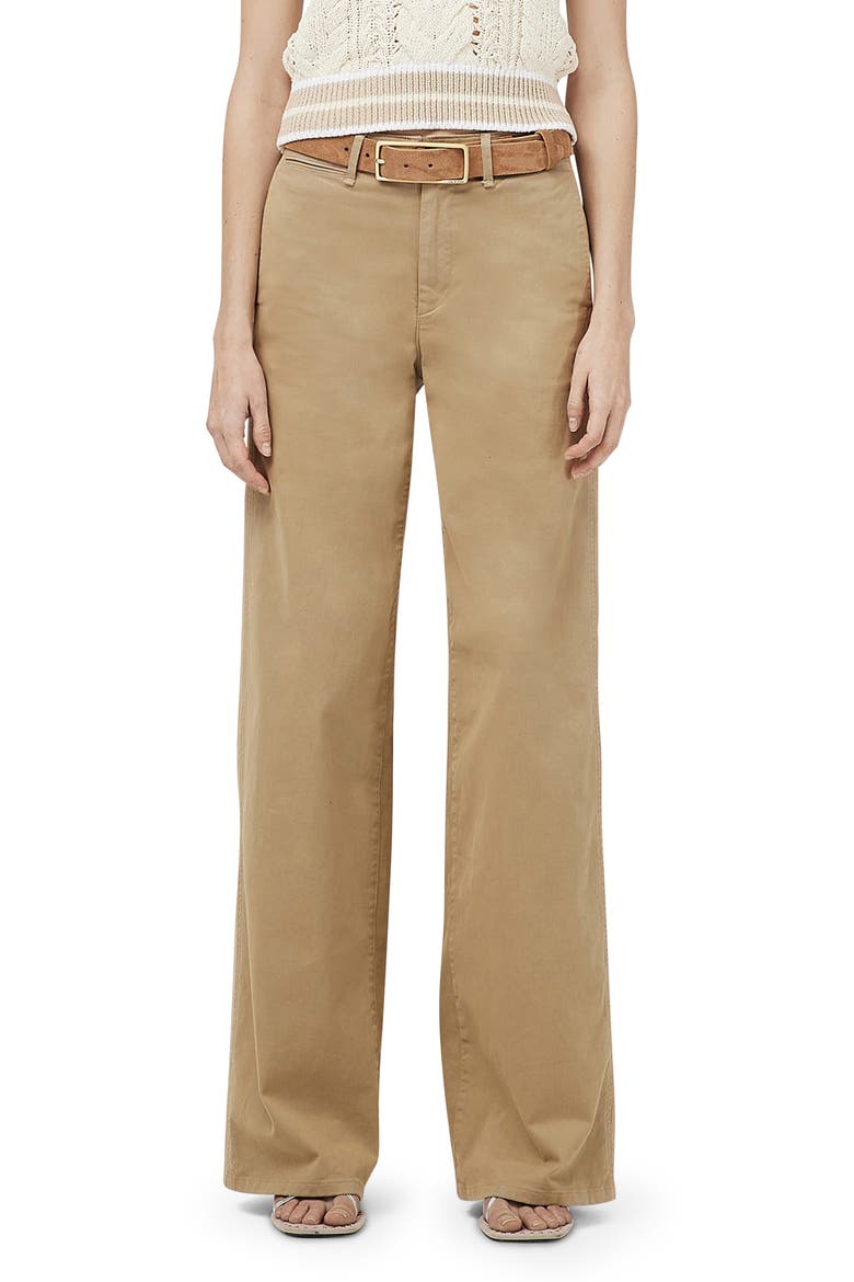 Sofie High Waist Wide Leg Chino Pants, Main, color, KHAKI