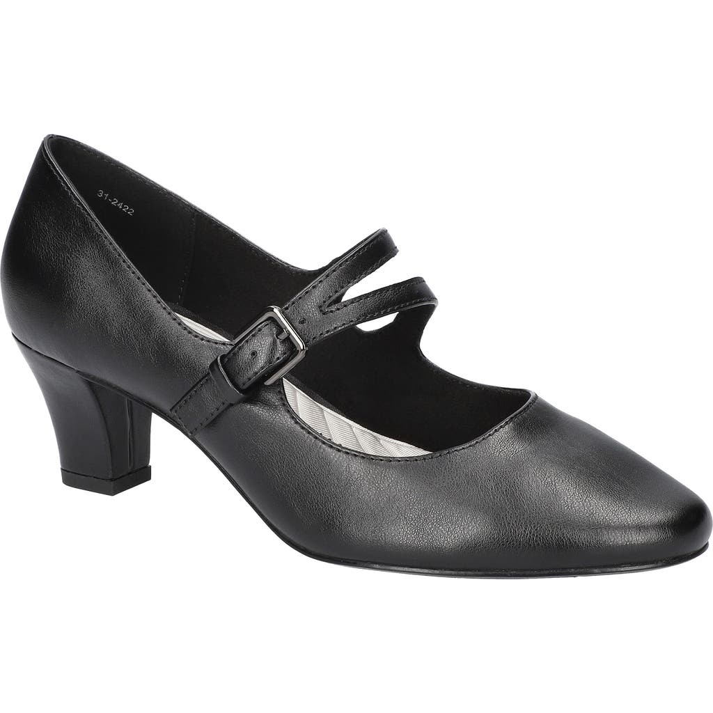 Easy Street Meryl Womens Buckle Faux Leather Mary Jane Heels