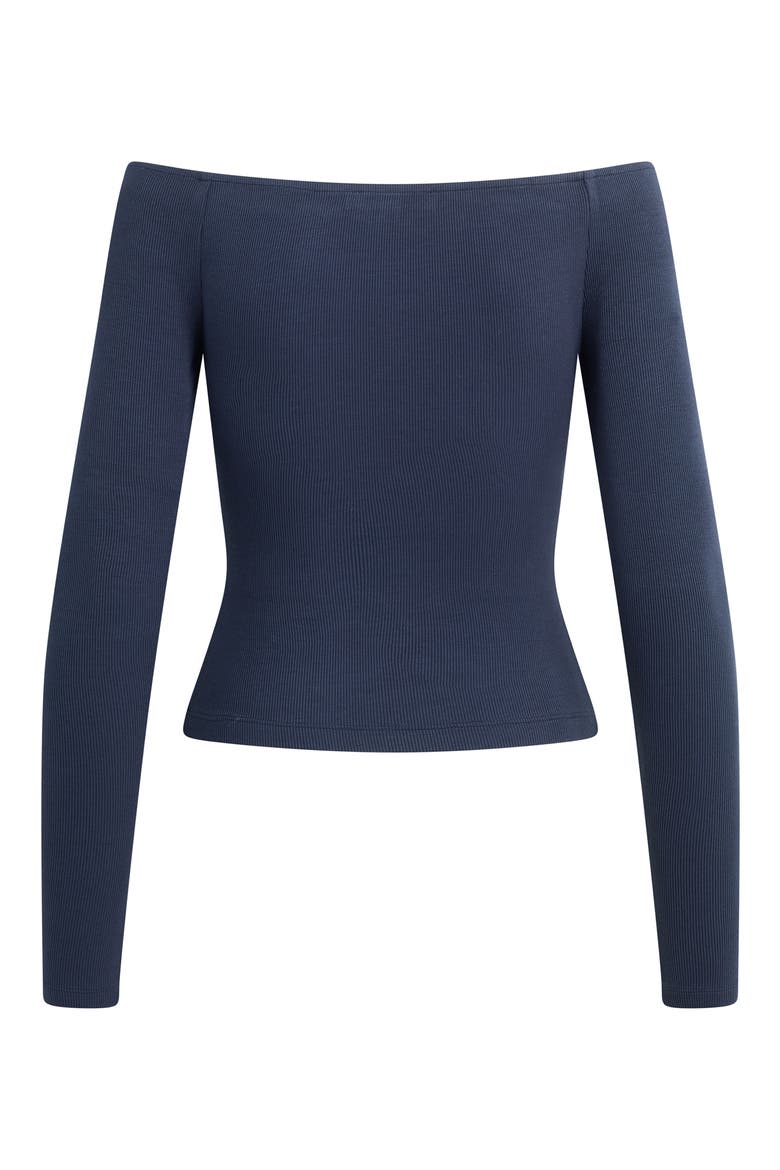 The Sydney Off the Shoulder Long Sleeve Top, Alternate, color, NAVY