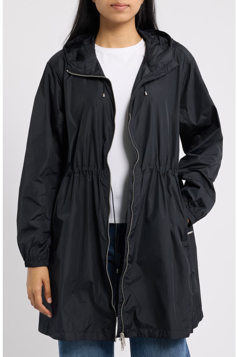 Lume Hooded Nylon Jacket, Main, color, BLACK