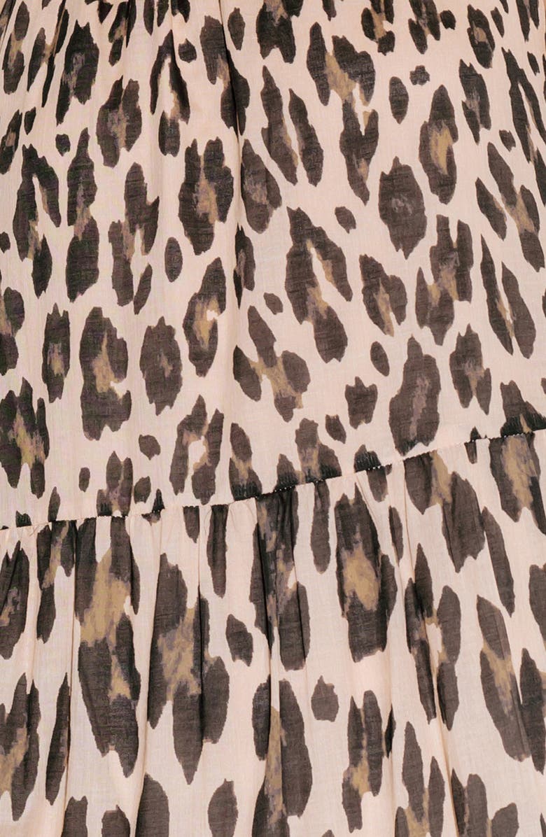 FREEMARKET Leopard Print Tiered Maxi Dress, Alternate, color, 
