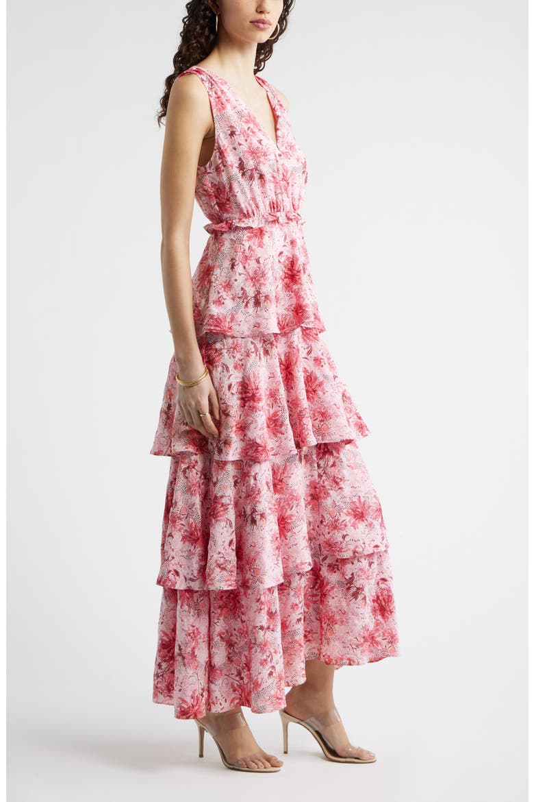Floral Tiered Maxi Dress, Alternate, color, PINK SUSIE PATCHWORK