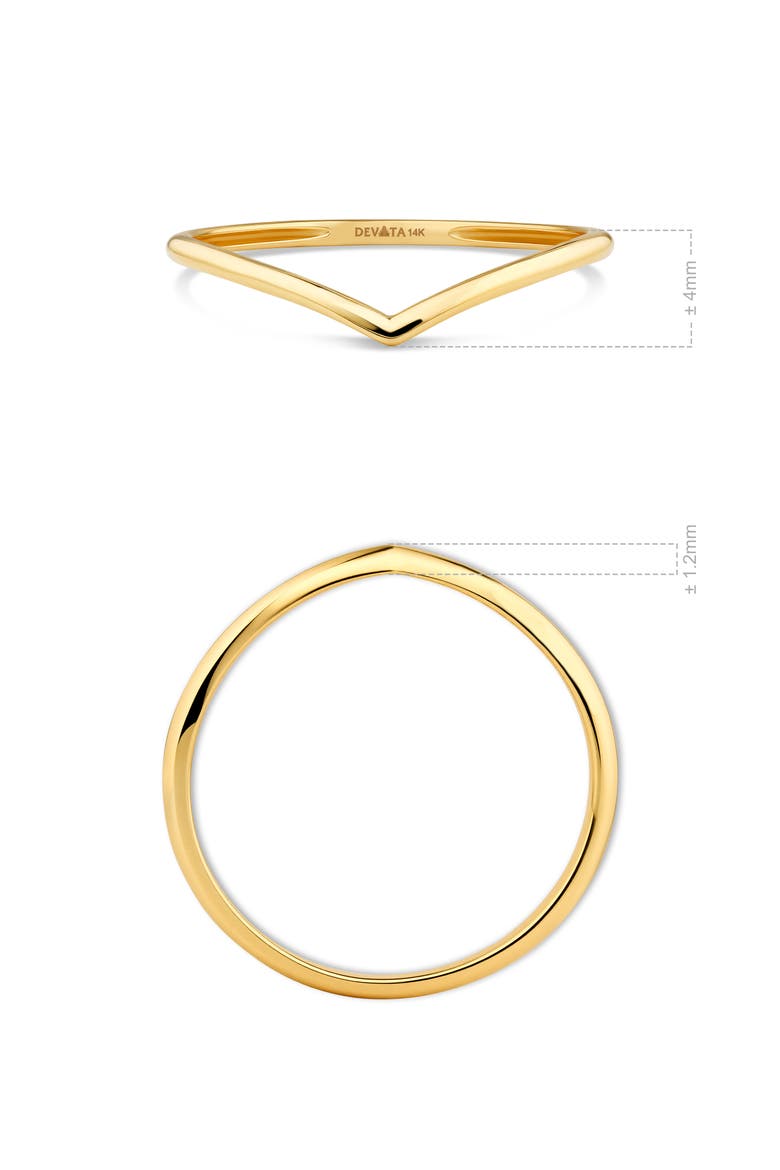 Chevron Stacking Ring in 14K Gold, Alternate, color, Yellow Gold