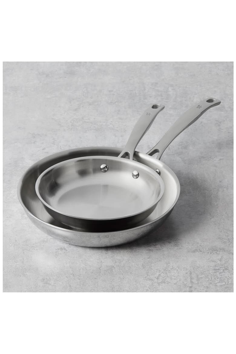 Clad H3 Two-Piece Stainless Steel Frying Pan Set, Alternate, color, SILVER