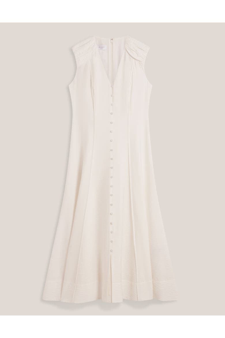 Elida Button-Front Midi Dress, Alternate, color, Ivory