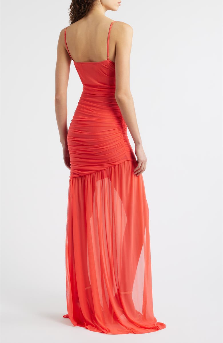Black Halo Kristen Shirred Gown, Alternate, color, Coral