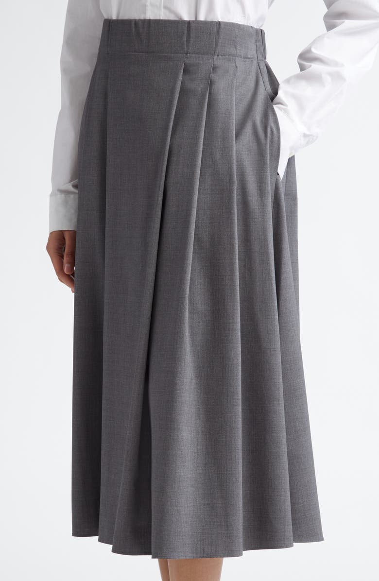 Maria McManus High Waist Stretch Wool A-Line Midi Skirt, Alternate, color,