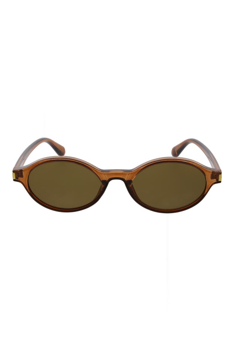 Small Slim Oval Sunglasses, Main, color, SHINY BROWN TORTOISE