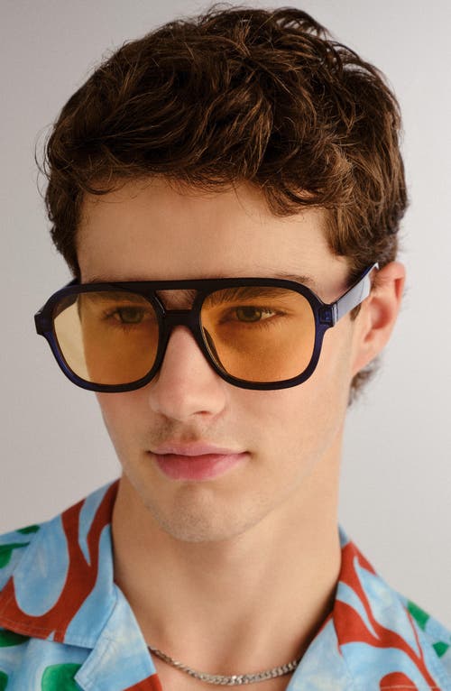 Aire Whirlpool 53mm Aviator Sunglasses In Navy/golden Tint