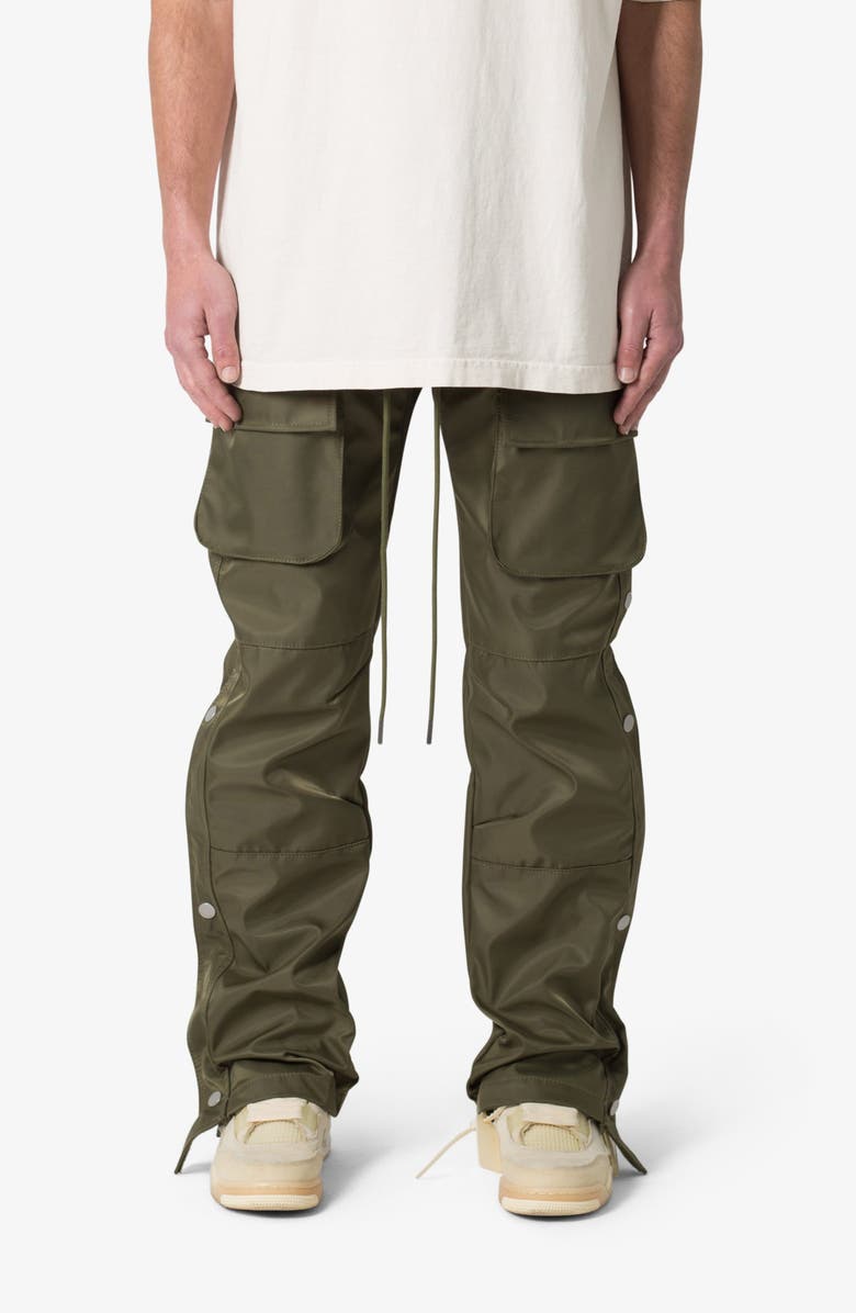 mnml Side Snap Nylon Cargo Pants, Main, color, Olive