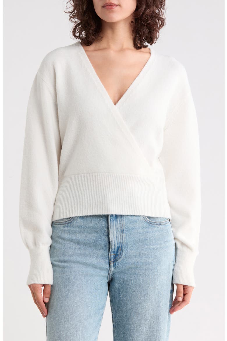 Surplice V-Neck Pullover Sweater, Main, color, IVORY