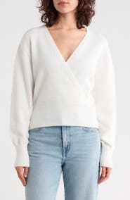 Madden Girl Surplice V-Neck Pullover Sweater