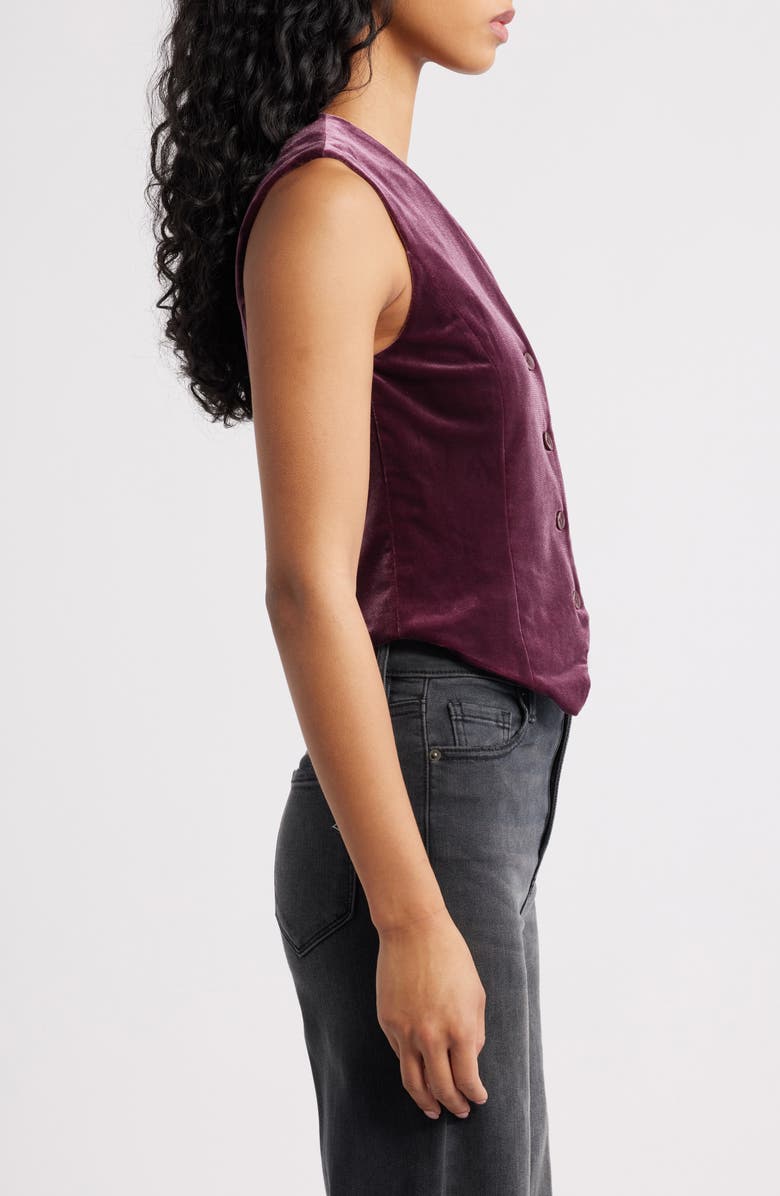 VERO MODA Shanna Velvet Vest, Alternate, color, Winetasting