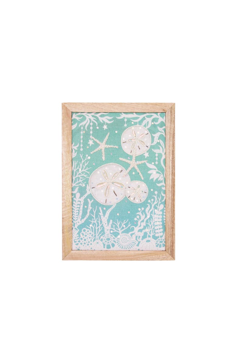 Gallerie II Sand Dollar Embellished Wall Art Decor 10" x 14", Main, color, Blue