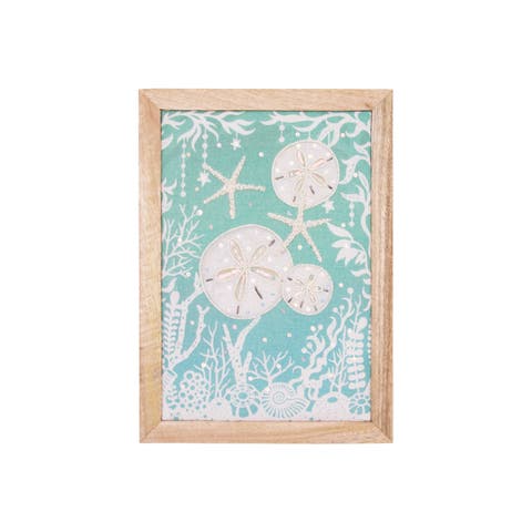 Sand Dollar Embellished Wall Art Decor 10" x 14"