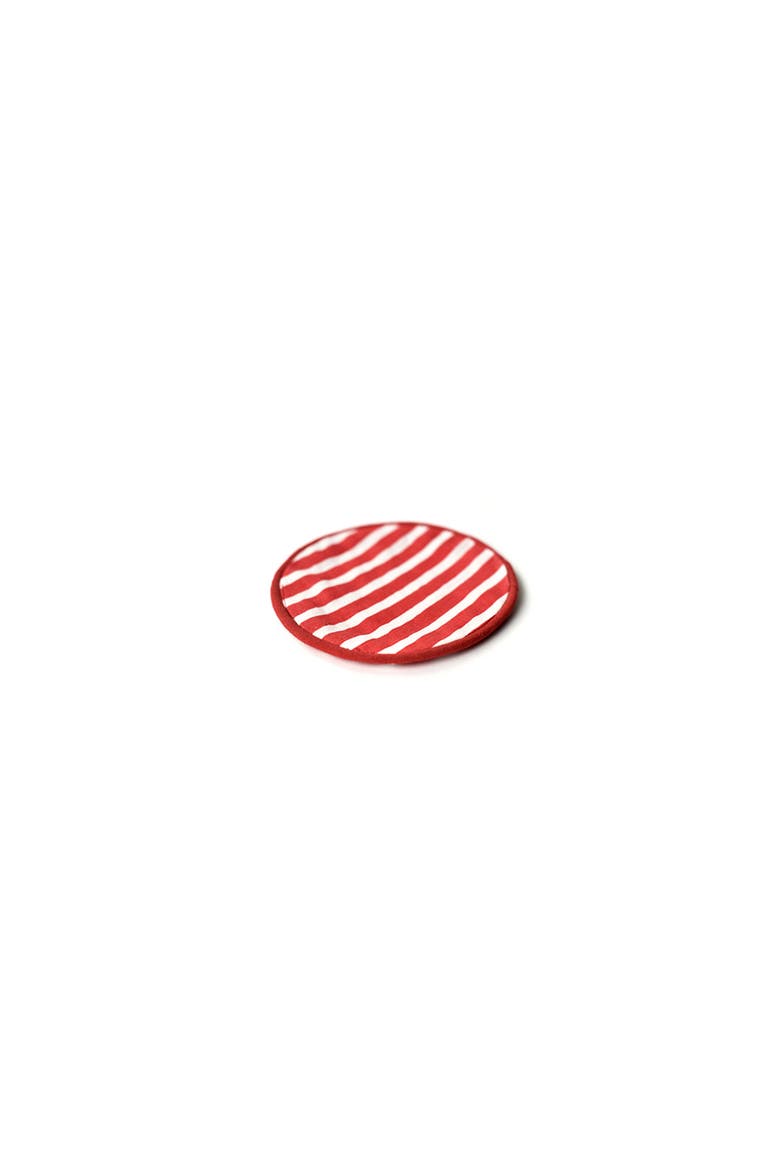 Red Stripe Round Cocktail Napkins Set of 4, Alternate, color, Red