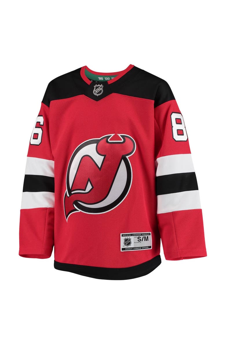Youth Jack Hughes Red New Jersey Devils Home Premier Player Jersey, Alternate, color, Red