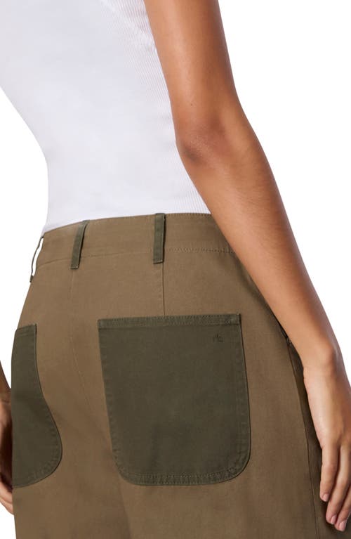 Rag & Bone Banks High Waist Two-tone Cotton Pants In Army