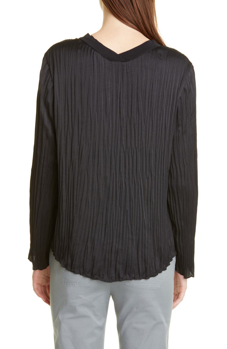 Vince Crushed Pleat V-Neck Top, Alternate, color, 